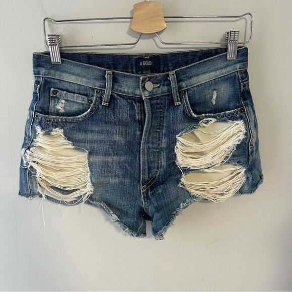 AGOLDE Parker Jean Short Distressed - Picture 1 of 6
